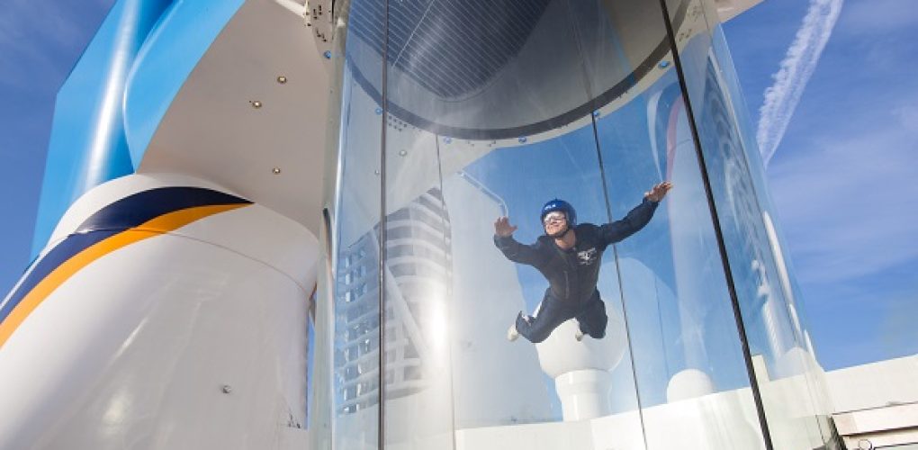 iFly instructor onAnthem in the skydiving tunnel, wind tunnel, skydive, skydiver, skydiving simulator, iFly by Ripcord, instructor in the Anthem ifly