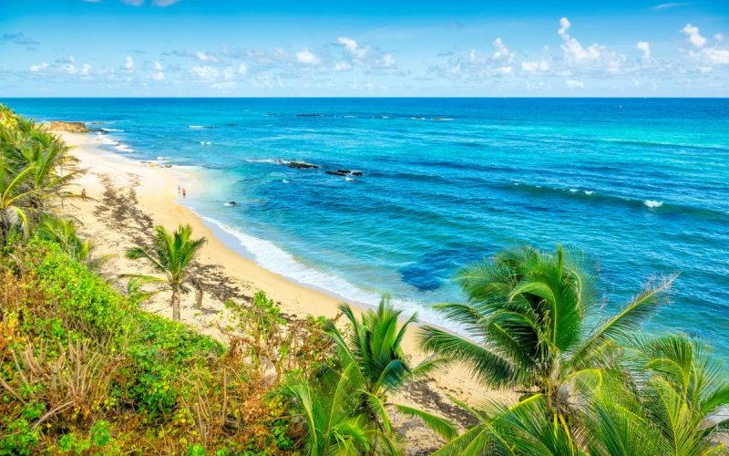 Beach in San Juan, Puerto Rico on a sunny day.