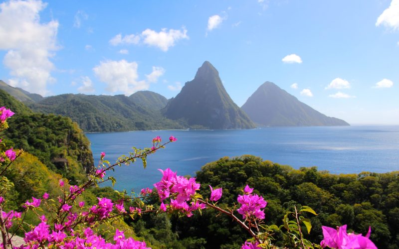 The,Pitons,In,St.,Lucia,As,Seen,From,Jade,Mountain