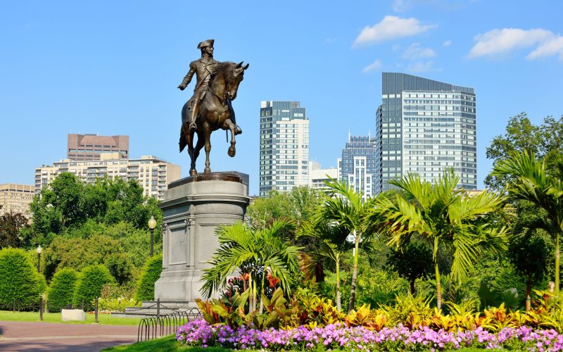 George,Washington,Statue,In,Boston,Public,Garden