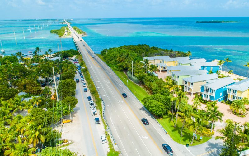 Road,And,Ocean,To,Key,West.,Florida,Keys.,Usa.
