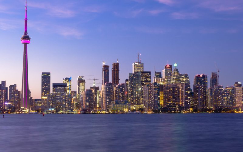 Toronto,Downtown,Cityscape,At,Dusk