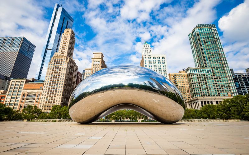 Chicago,,Il,/,Usa,-,8/28/2020:,Famous,Cloud,Gate,Chicago
