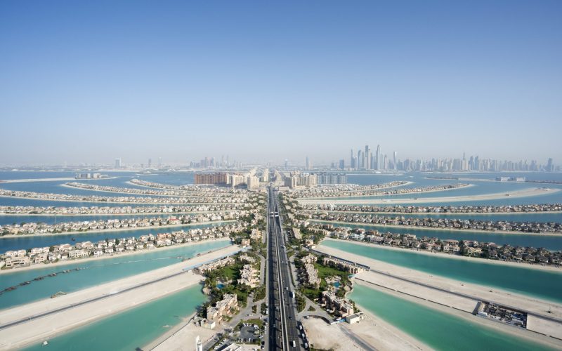 Aerial,View,Of,Palm,Island,In,Dubai,,United,Arab,Emirates