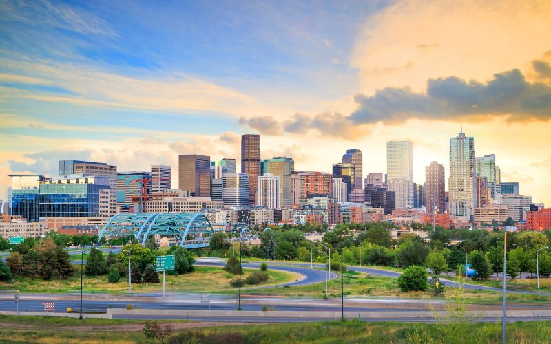 Panorama,Of,Denver,Skyline,Long,Exposure,At,Twilight.
