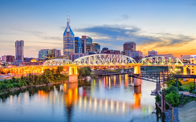 Nashville,,Tennessee,,Usa,Downtown,Skyline,On,The,Cumberland,River.