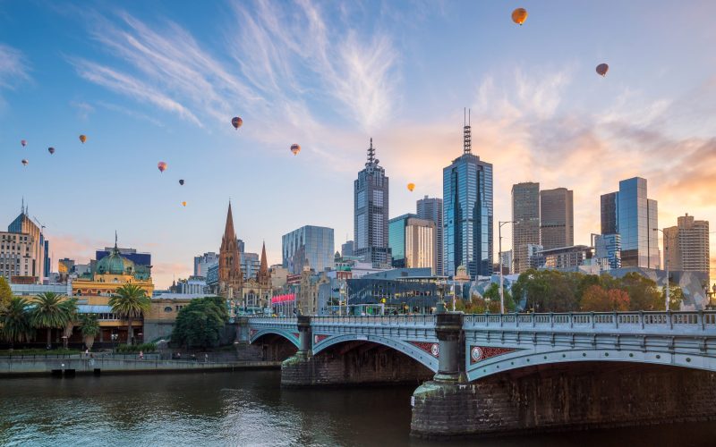 Melbourne,City,Skyline,At,Twilight,In,Australia